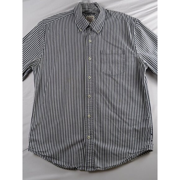 Levis White Blue Striped Button-Down Shirt Small Mens Long Sleeve Casual Pocket - Picture 3 of 12
